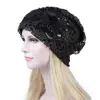 Fashion Lady Lace Floral Muslim Ruffle Cancer Chemo Hat Beanie Scarf Turban Head Wrap Cap Hat 1