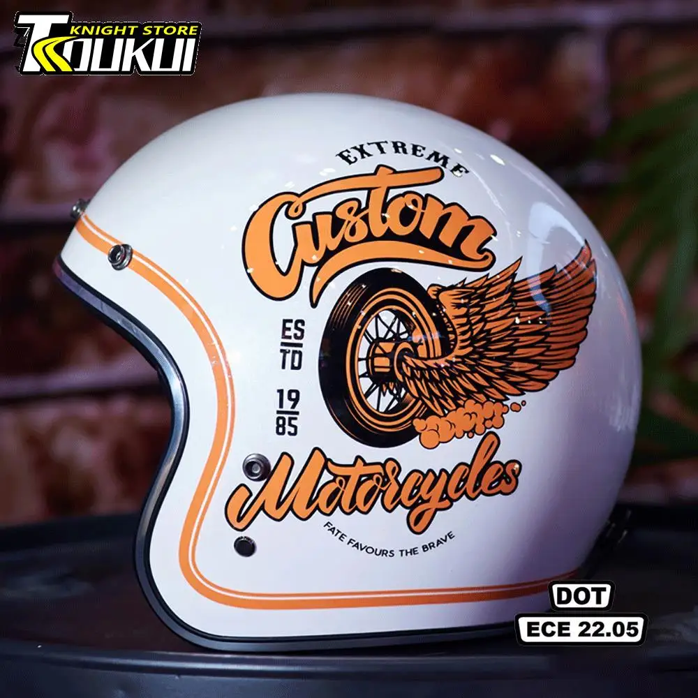 Casco Moto Retrò Certificazione Dot Casco Open Face Casco Moto Omologato Ece Capacete De Casco Vintage Casque Vintage