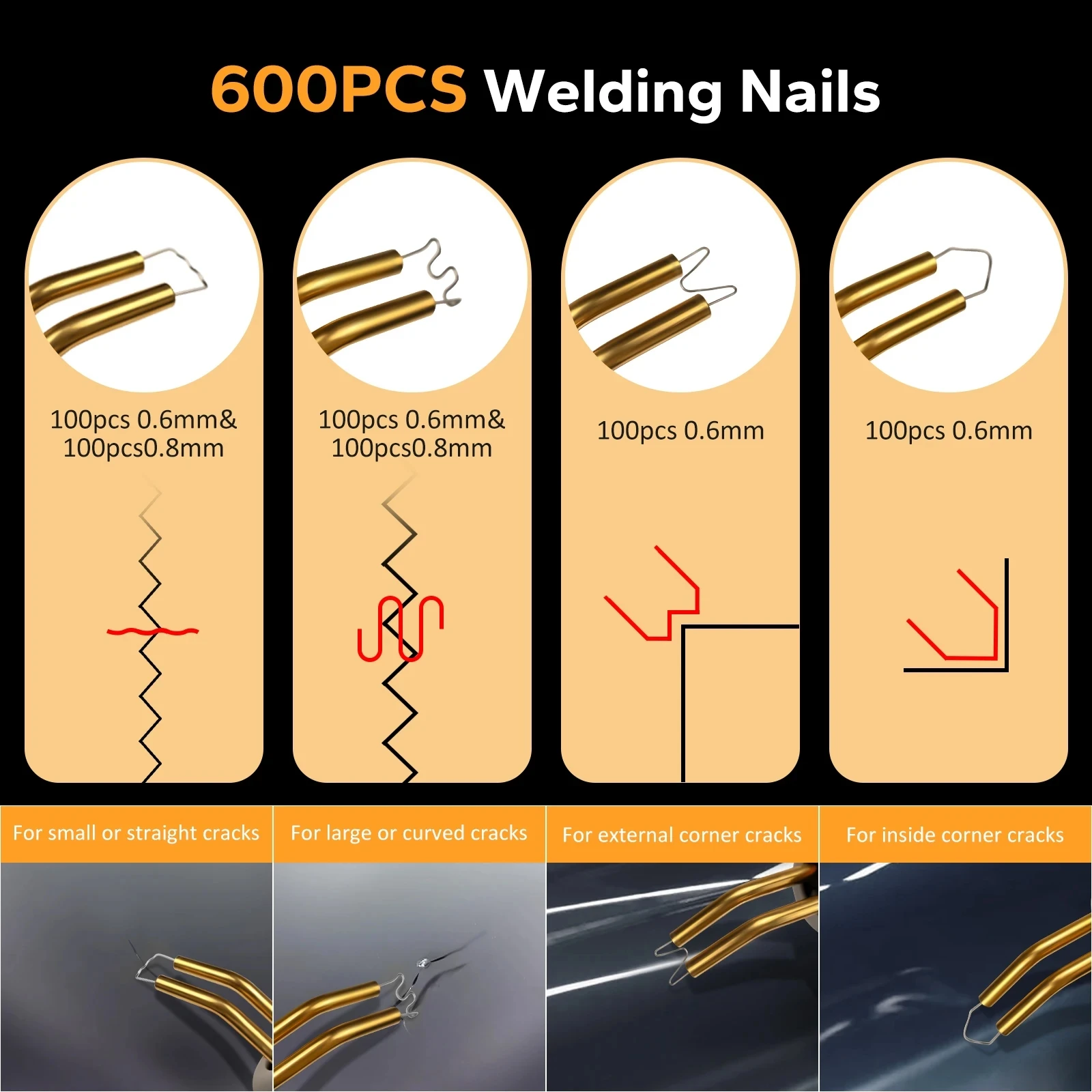 80W De-PO05 Plastic Welding Nail Gun Cordless for Dewalt 20V Battery 3S Quick Heat with 600pcs Hot Staples 5