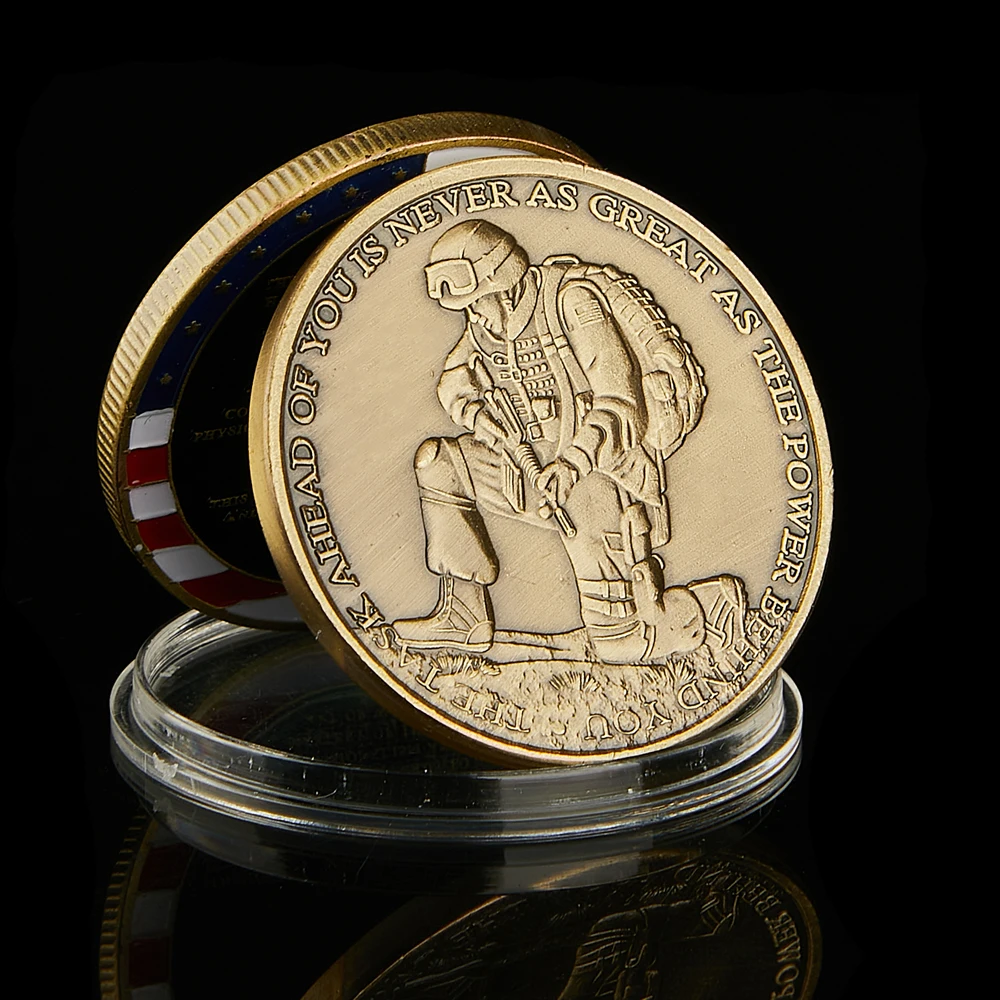 

USA Challenge The Task Of Your Is Never As Great As The Power Behind You Bronze Souvenir Army Coin