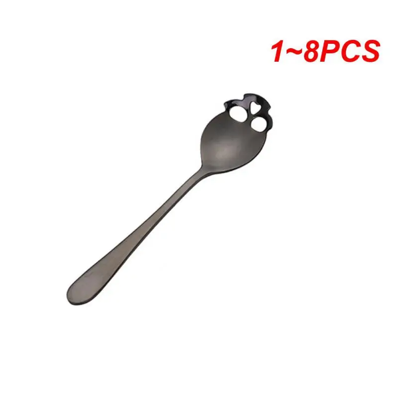 1~8PCS Creative 304 Stainless Steel Skull Coffee Spoon Dessert Tea Sugar Scoop for Home Kitchen Accessories Gift Bar Coffee Shop stainless steel spoon
