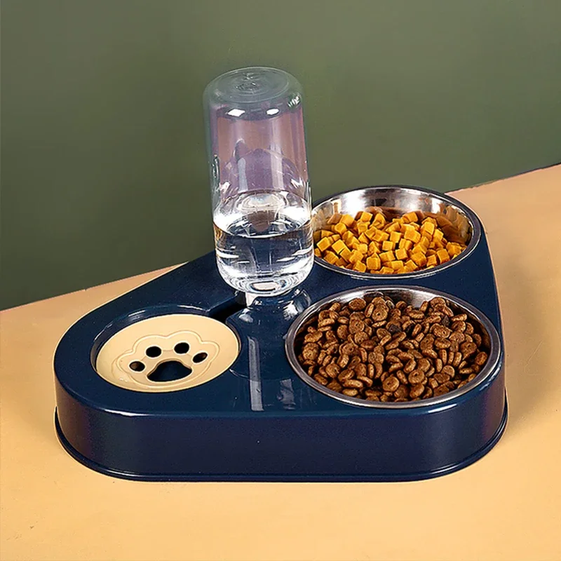 

Pet Cat Bowl Automatic Dog Feeder 500ML Dog Water Bottle Cat Food Bowl Pet Stainless Steel Double Bowl 3 Bowls Cat Accessories