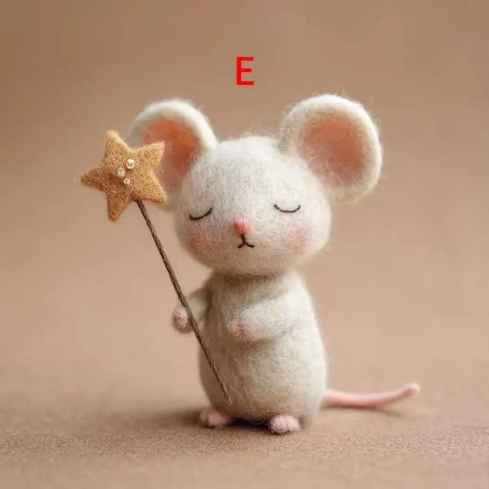 Handwerk Nadelfilzen Versorgung Sternennacht Filz Mäuse Niedliche Maus Handgemachte Maus Sammlerfigur Geschenke Maus Tierfigur – Detail 6