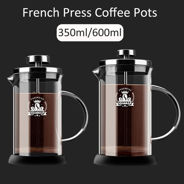 350/600ML French Press Coffee Pot Hand Brewing Tea Coffee Milk Pot Hand Punch Pot with Filter High Borosilicate Coffee Maker