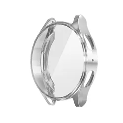 Durable Silicone Protective Watch Case with TPU Screen Protector for Watch6 Classic 47mm (Silver)
