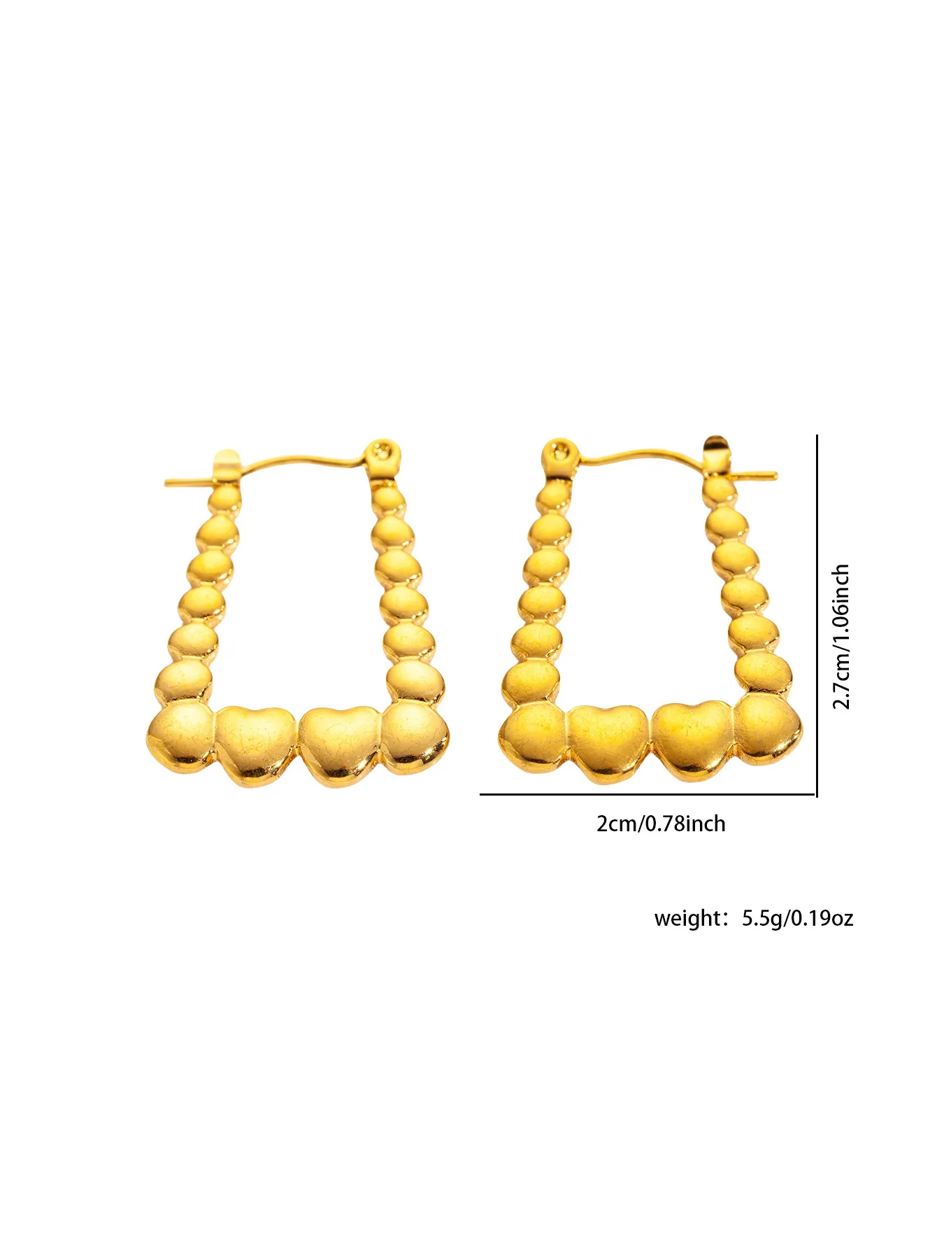 Stainless Steel Chunky Waterproof Hoop Earrings for Women Charm Temperament Geometric Thick Earring Jewelry 7