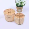 1PCs Small Basket Desktop Finishing Home Storage Bamboo Weaving Products Sundries Organizer Rattan Plant Box Wicker Basket 6
