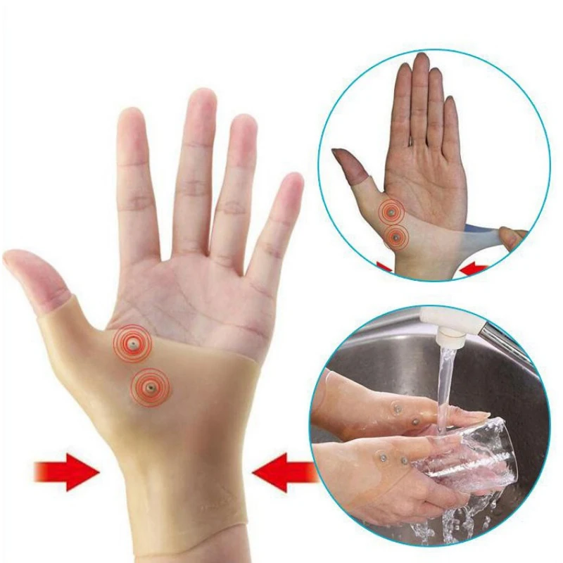 Silicone Gel Glove Protector for Carpal Tunnel Hand Magnetic Therapy Wrist Hand Thumb Support Glove Tendonitis Pain Relief