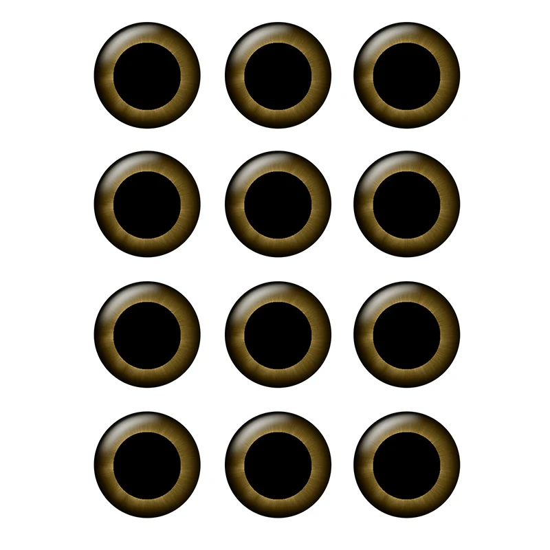 12 Pairs/bag 14mm Thin Glass Cabochons Fit Blythe Doll Eyes Chips for DIY Jewelry Making Supplies H206