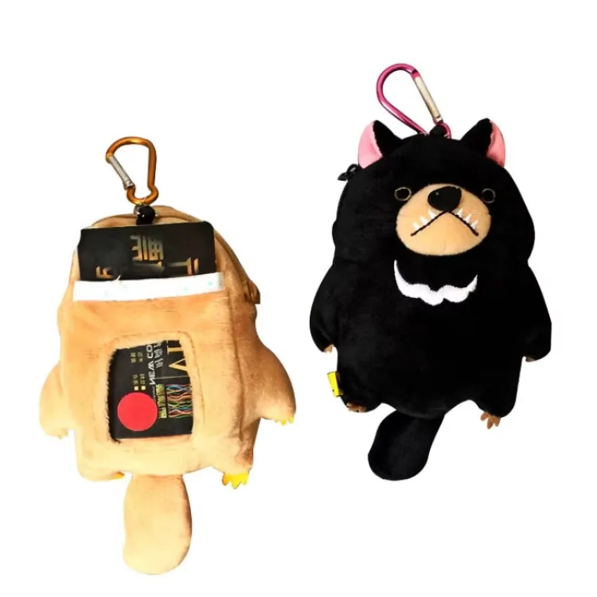 Coin Purse Platypus Bag Badger Wombat Koala Plush Doll Retractable Card Bag Cute Coin Purse Organizer 1Pc plush coin purse