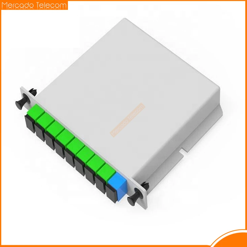 10Pcs/Pack SC APC PLC 1X8 Splitter Fiber Optical Box FTTH PLC Splitter Box with 1X8 Planar Waveguide Type Optical Splitter