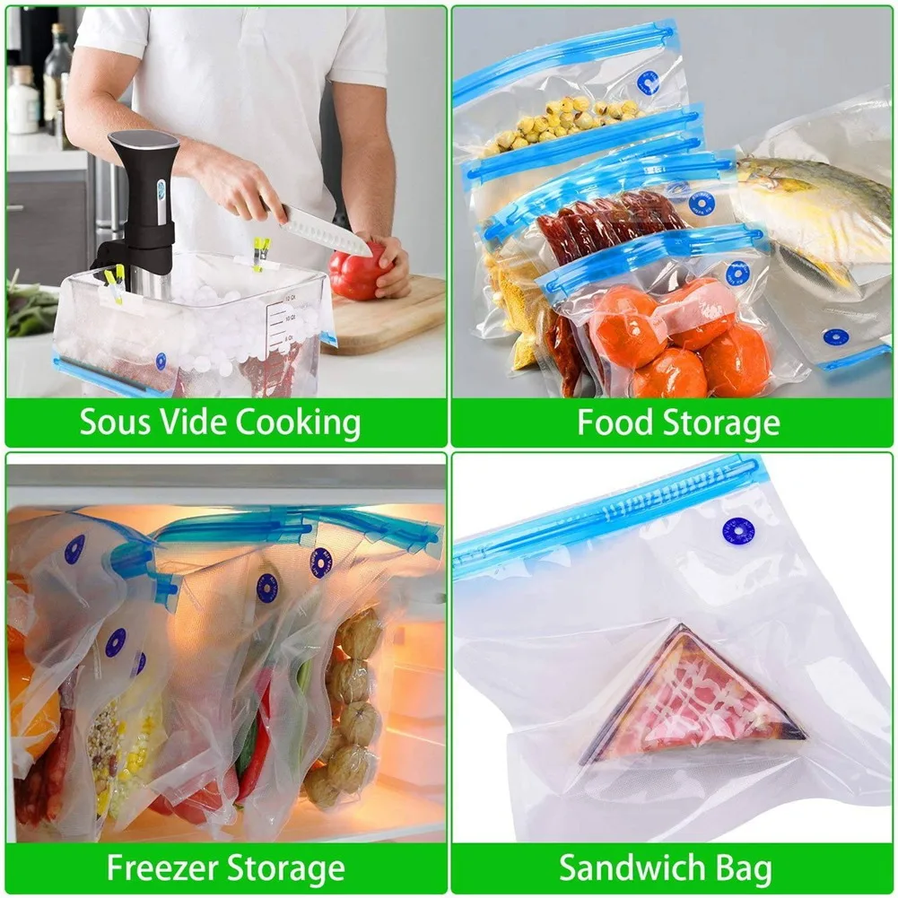 37 Pcs Reusable Sous Vide Bag Vacuum Bags, 30 Large Sous Vide Bags Reusable  Food