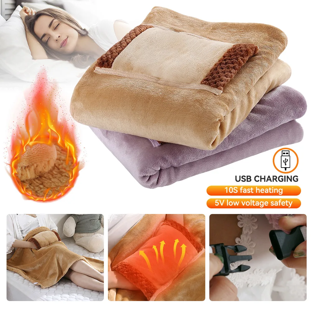 5v USB Large Electric Blanket Soft Thicker Heater Body Warmer Powered By  Power Bank Winter Sleep Heated Blanket Body Heater Mats - AliExpress