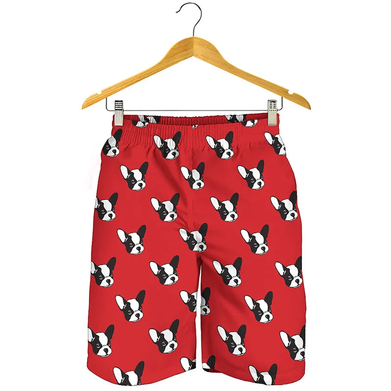 

Cartoon French Bulldog 3D Print Beach Shorts Men Animal Graphics Surf Board Shorts Streetwear Short Pants Summer Swim Trunks