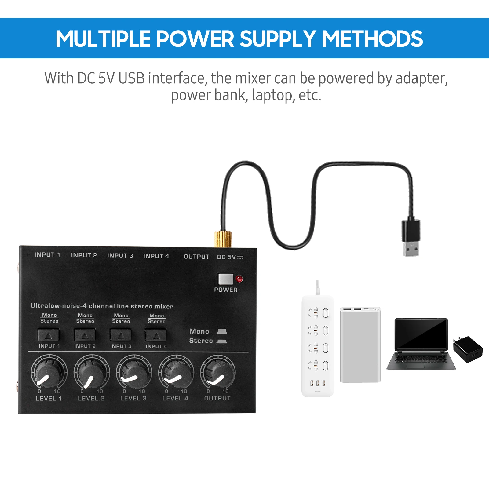 7 Kanal Stereo Live Mixer, DJ Mixer Board Karaoke Mixer Audio Interface Dps Digitaleffekte