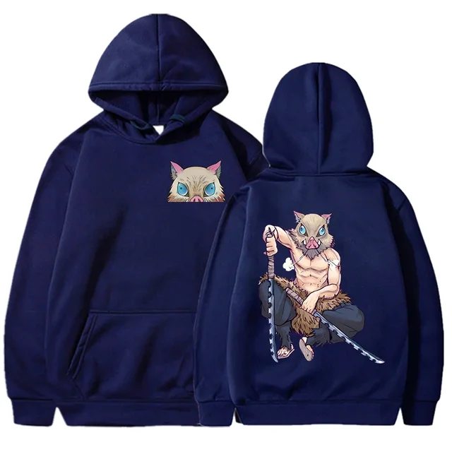 New Anime Hashibira Inosuke Printed Pullover Fashion Women Men Long Sleeve Casual Hooded Personality Sweatshirt 3