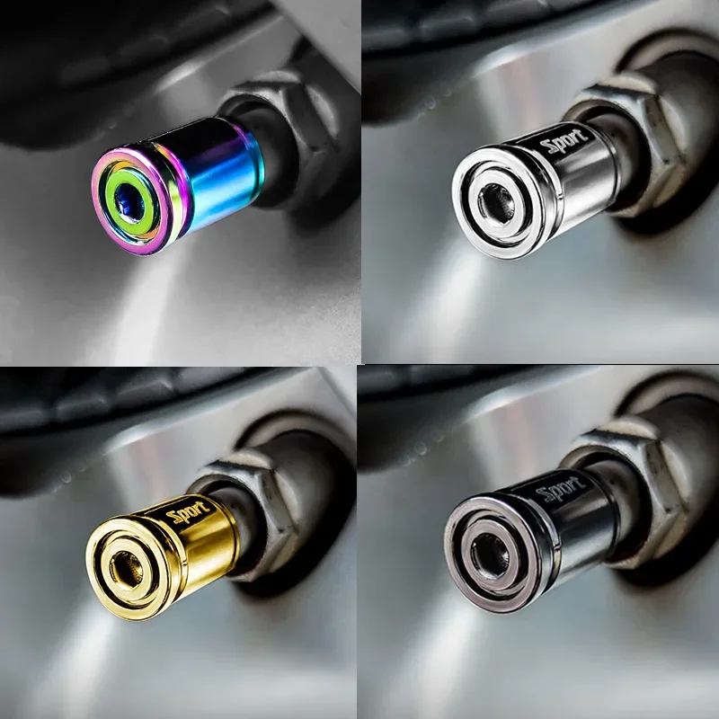 Tire Valve Caps Tire Valve Cap Tire Stem Cover Anti Theft Sport Style Valve Stem Covers Dust Proof Caps for Wheels Decorative Tyre Zinc Alloy Auto Accessories