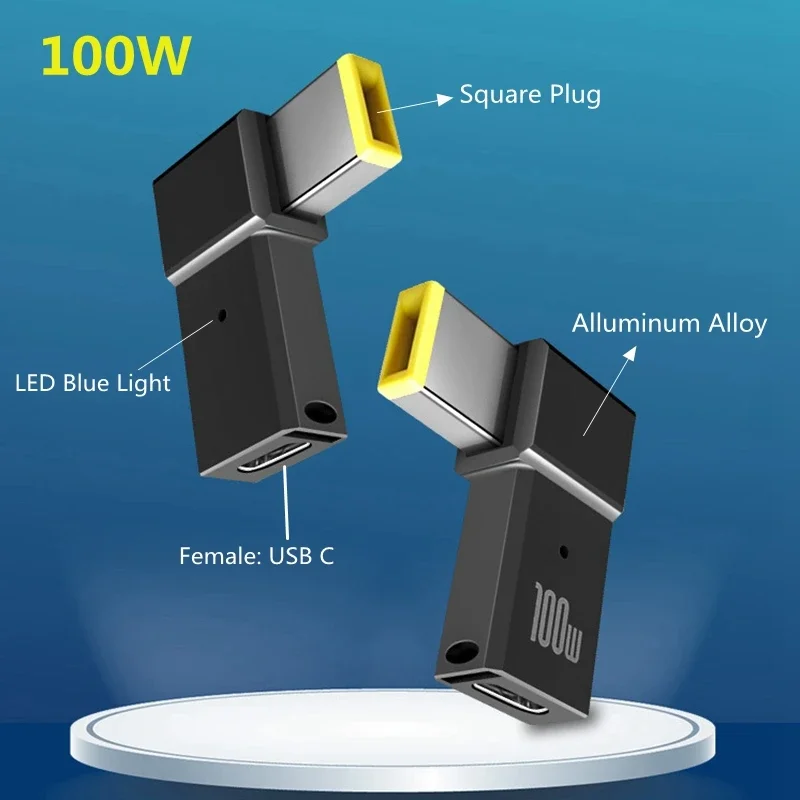 USB C 타입 고속 충전 어댑터 플러그 커넥터, 델 아수스 HP 에이서 레노버용 범용 USB C 노트북 충전기 컨버터, 100W