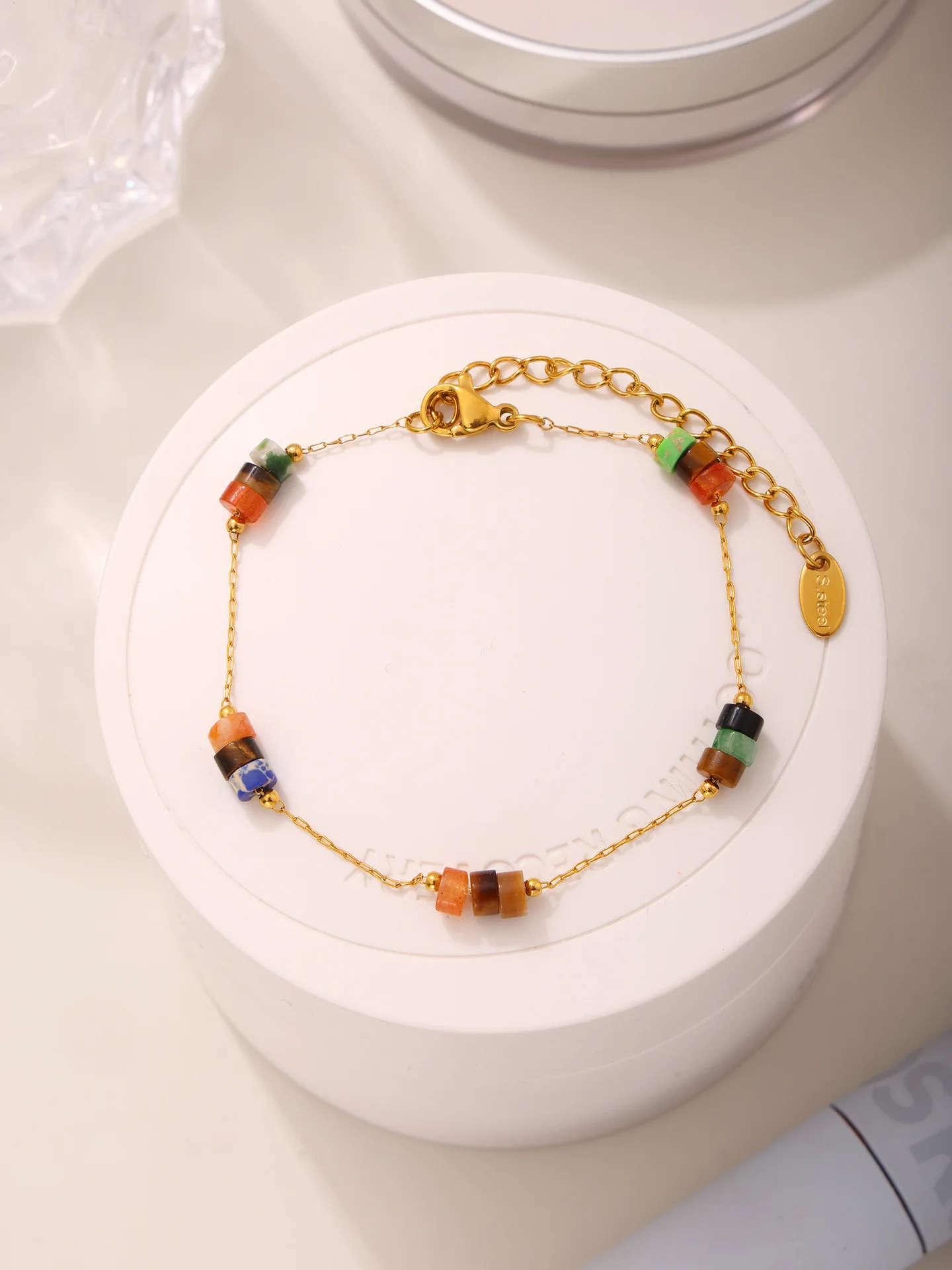 Riesenrad Maillard ethnische Kette Halskette für Frauen Natursteine 18 Karat vergoldet Edelstahl Charm Schmuck Geschenk – Detail 10