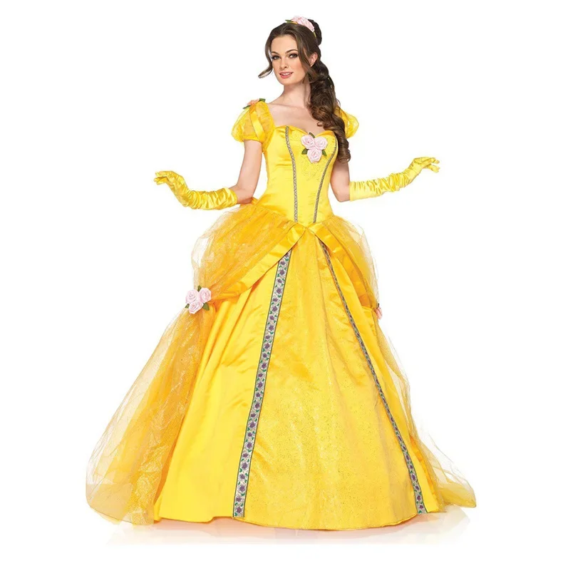 Halloween Costume Belle Princess Dress Adult  Dress Cosplay Performance Women Birthday Gifts