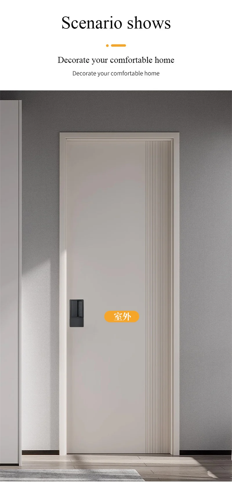 Description Picture 6 of itemMinimalist Hidden Door Handle Bedroom Door Lock Embedded Magnetic Silent Door Lock Black Simple Style Invisible Sliding Door Lo