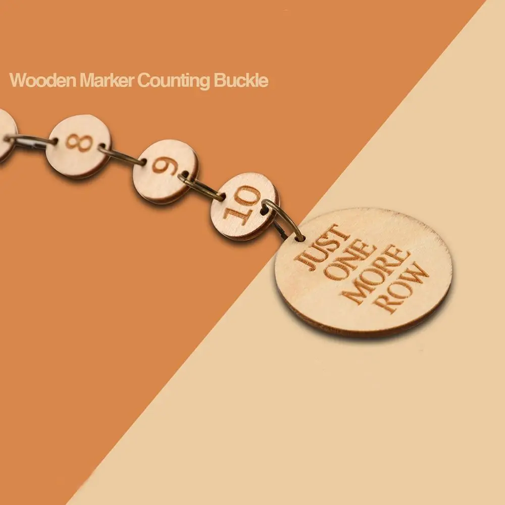 Wooden Knitting Crochet Stitch Markers Knitting Calculator Density Gauge Ruler DIY Weaving Measuring Tools