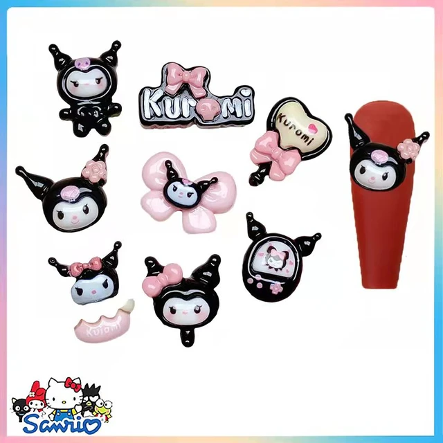 10Pcs Kawaii Sanrios Nail Accessories Kuromi Charm Diy Series Handmade  Jewelry Art Decoration Cartoon Anime Kawaii Toys Gifts - AliExpress