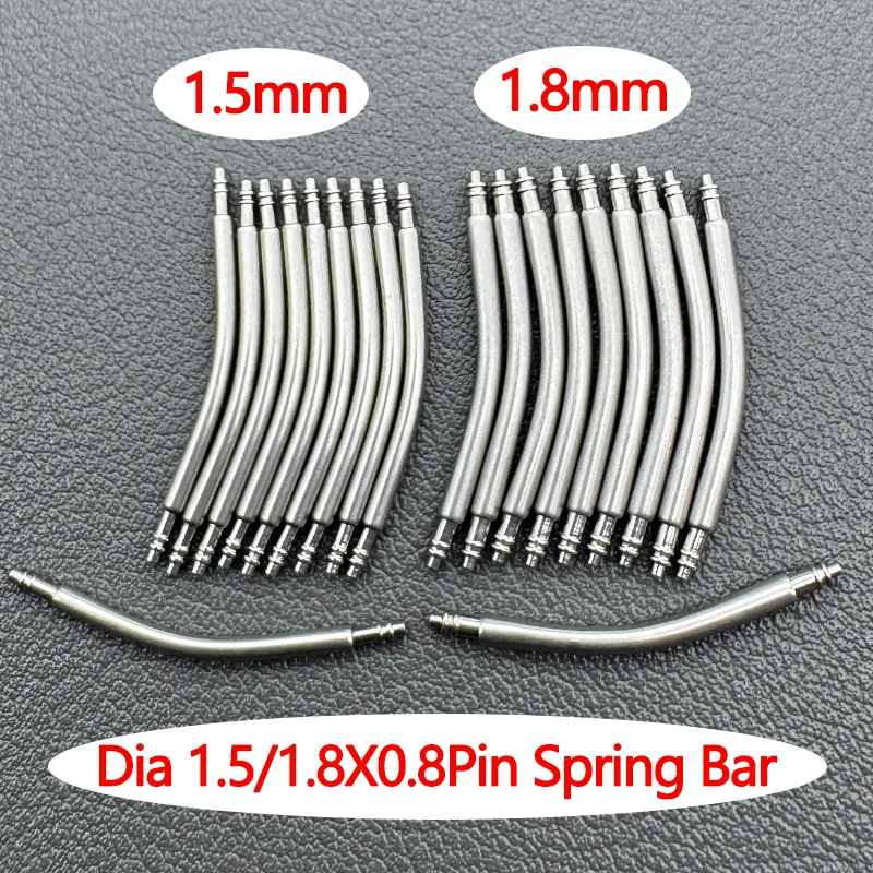 Curved Stainless Steel Watch Strap Connectors - 1.5mm & 1.8mm