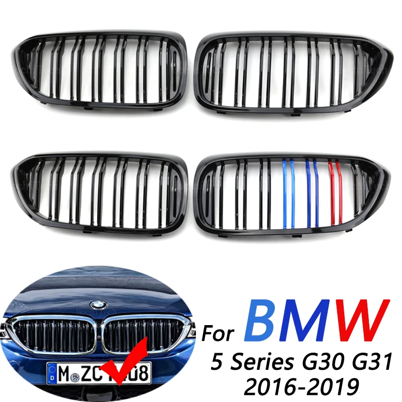 

M Grille Car Front Grill Bumper Kidney Racing Grills For BMW 5 Series G30 G31 G38 525I 530I 540I 550I 2017-2019 Gloss Black