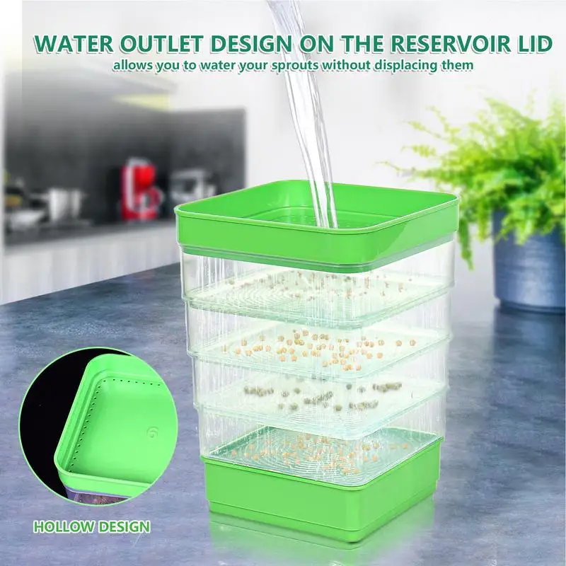 Seed Sprouter Tray With Cover Sprout Dish Growing Pot Sprout Dish Growing Pot Vegetables Plants Germination Nursery Tray