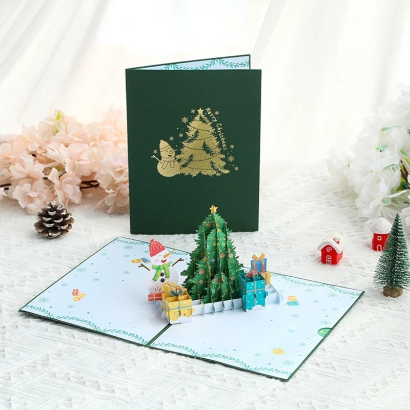 

Christmas Blessing Card Set 3D Greeting Cards with DIY Message & Envelope Festive Decorations Christmas Celebration