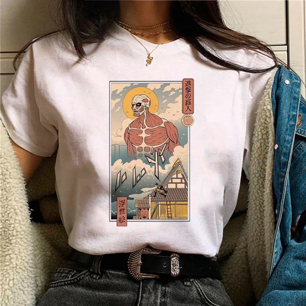 

shingeky no kyojin tshirt women harajuku comic t shirt female funny anime y2k clothes