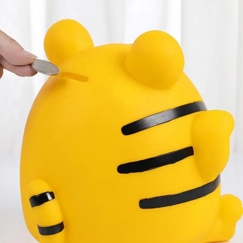 Kids Banks For Real Money Drop-proof Cute PVC Tiger Money Bank Large Capacity Toddler Financial Management Toy Cartoon Animal
