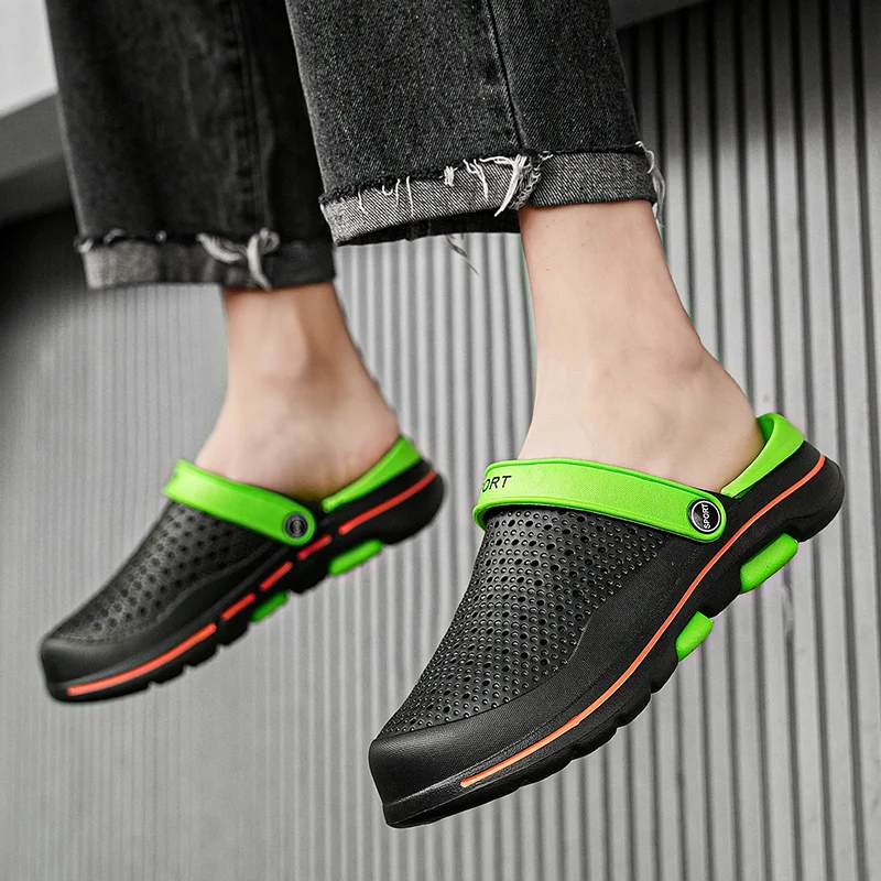 Summer Outdoor Beach Sports Sandals Man Trend Lightweight Non-slip Hollow Men's Slippers Comfortable Platform White Sandals Men
