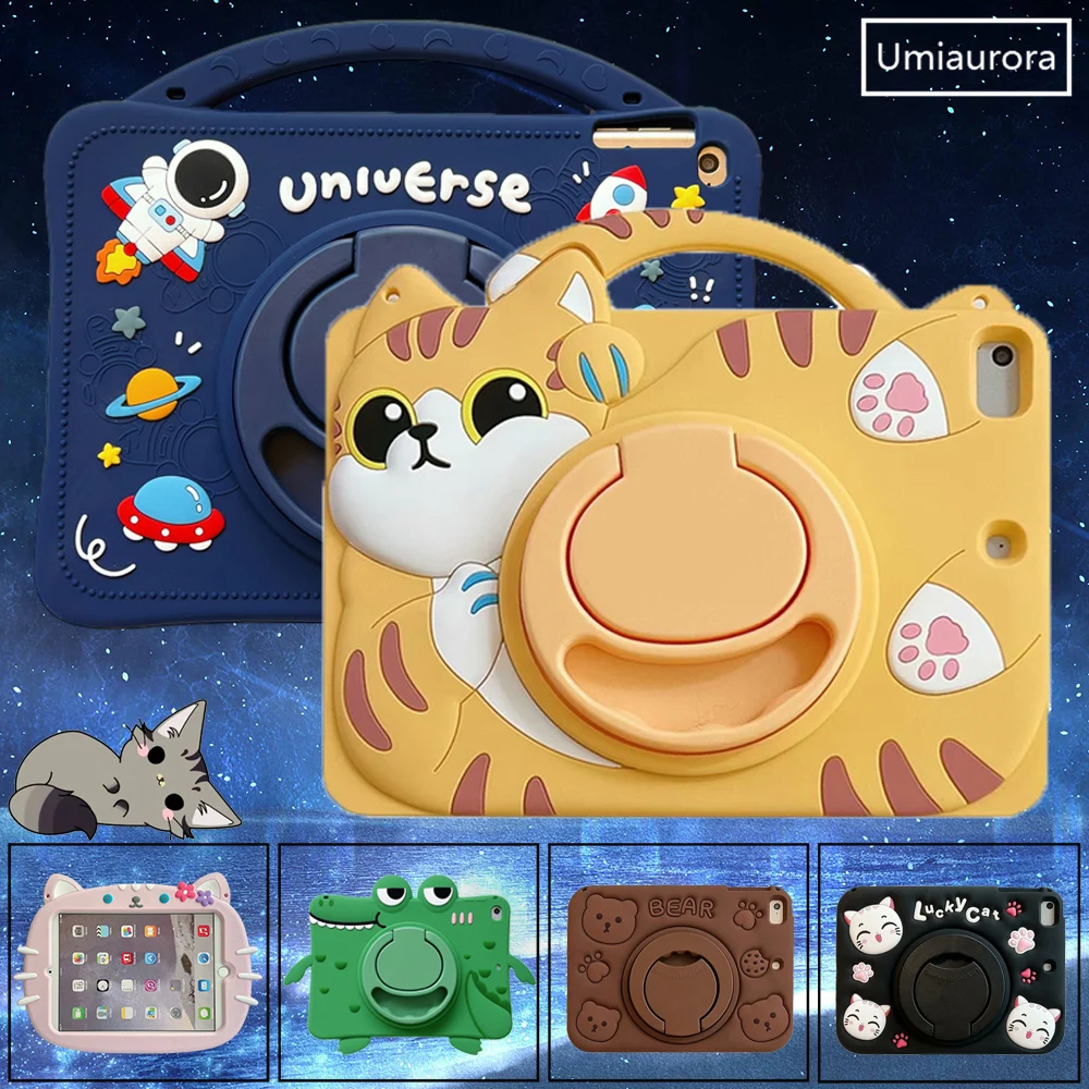 Capa de Silicone para Ipad Capa dos Desenhos Animados para Crianças Mini Pro 9.7 11 7th 8th 9th 9th Gen Air 109 2023 2023