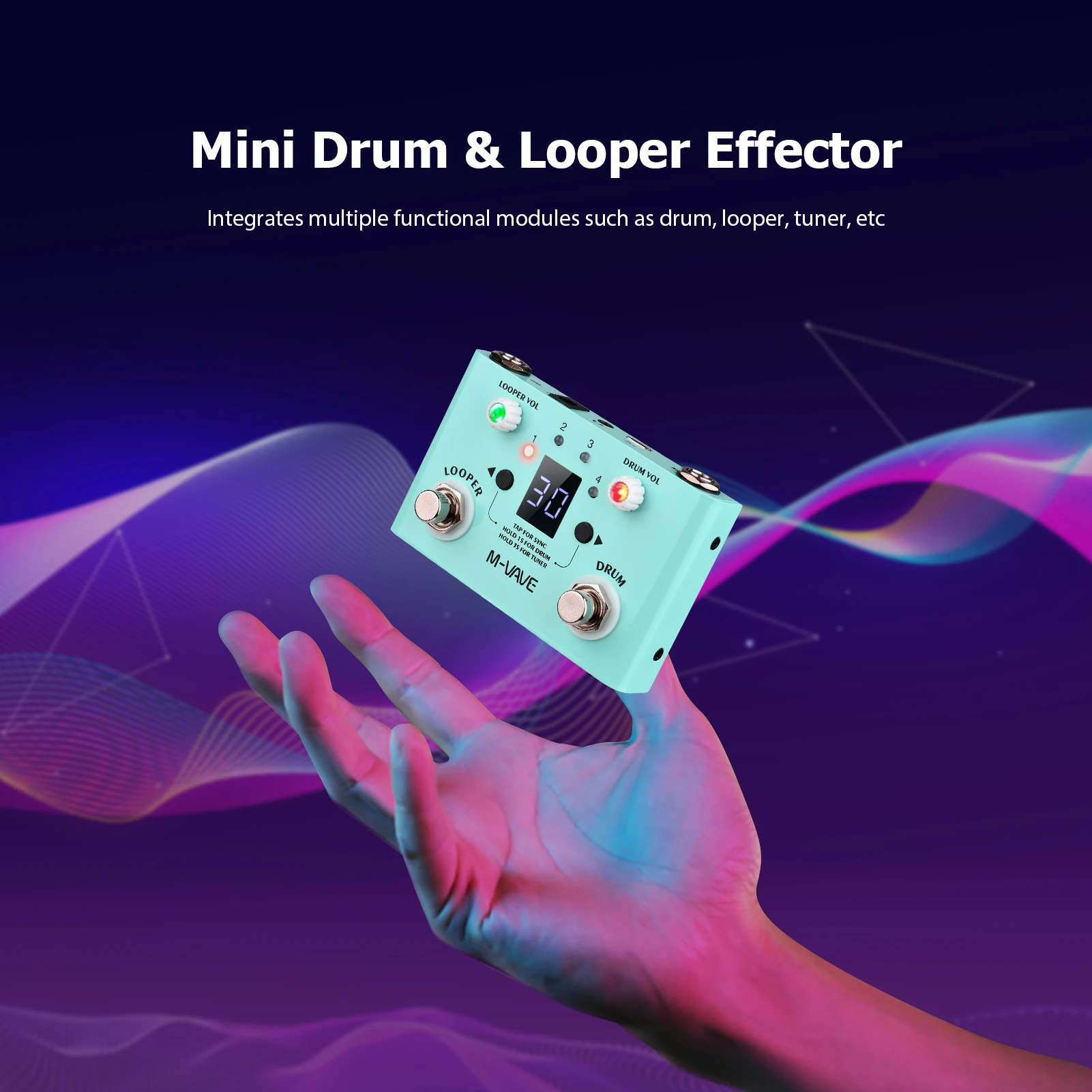M-VAVE LOST TEMPO Effect Pedal Drum &Looper Effector Mini 2-in-1 Looper & Drum  Machine Double Footswitch Looper Pedal for Guitar - AliExpress