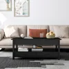 Coffee Table,Lift Top Coffee Table with Hidden Compartment,2 Drawers and 1 Open Shelf, Retro Central Wooden Table Lift Tabletop 2