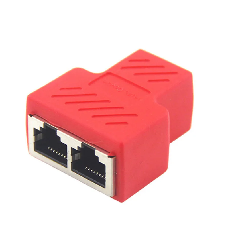 1To2WayRJ45ConnectorFemaleSplitterAdapterRJ45CouplerForLAN