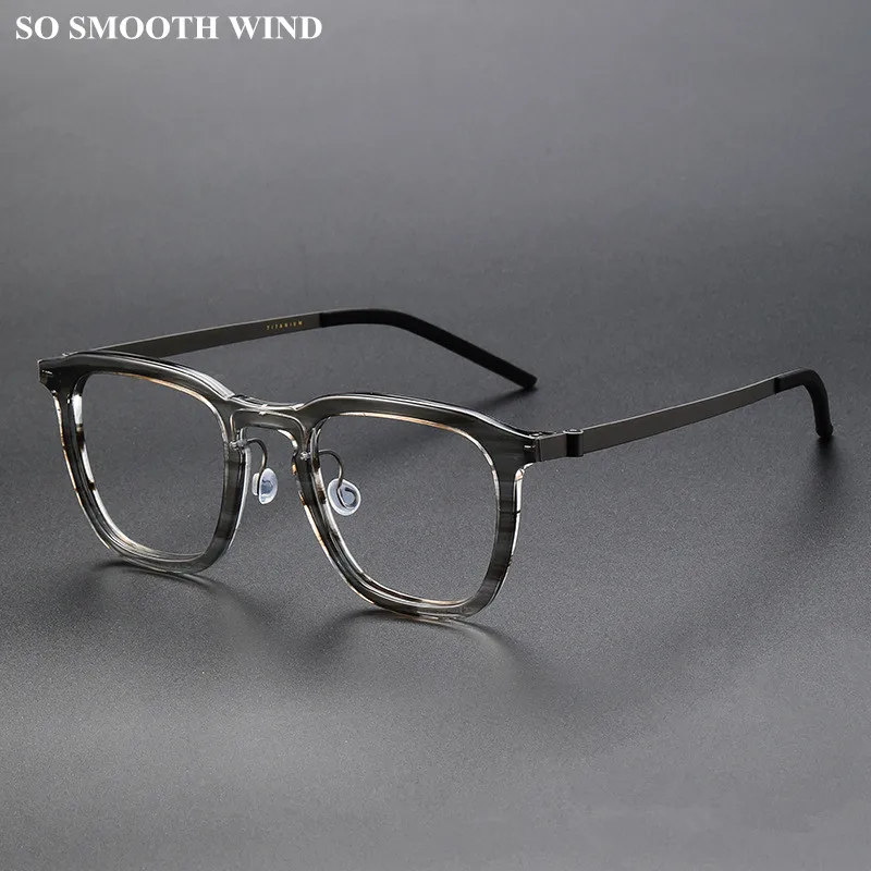 

Denmark Brand Square Titanium Acetate Glasses Frame Men Women Ultralight Prescription Optical Eyeglasses Blue Light Spectacles