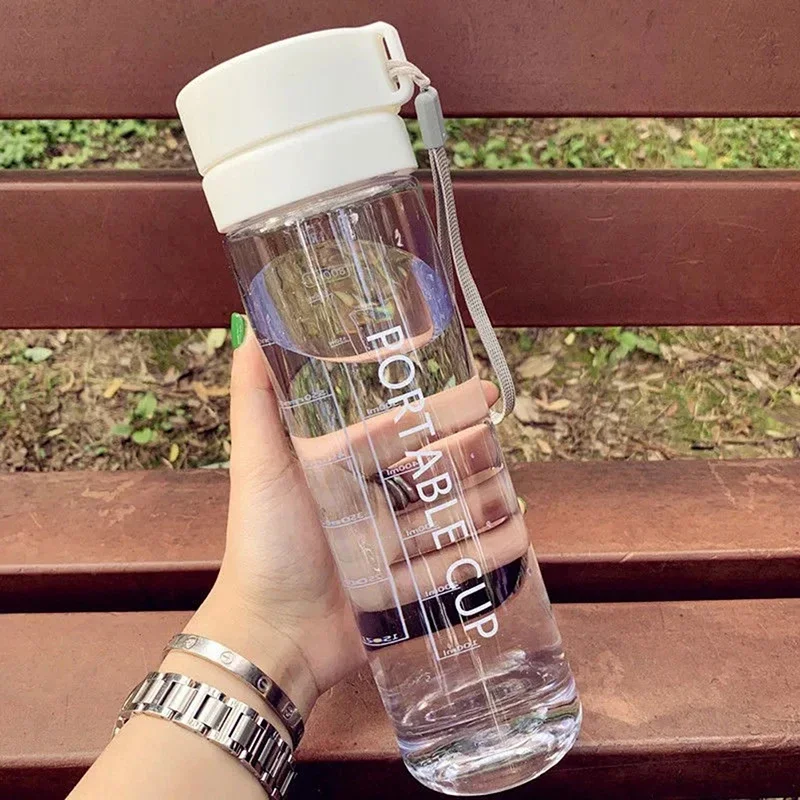 Water Bottle Large 600ML Portable Outdoor Sport Safety Solid PC Plastic Tea Coffee Cup Birth Gift Men Couple Drinking