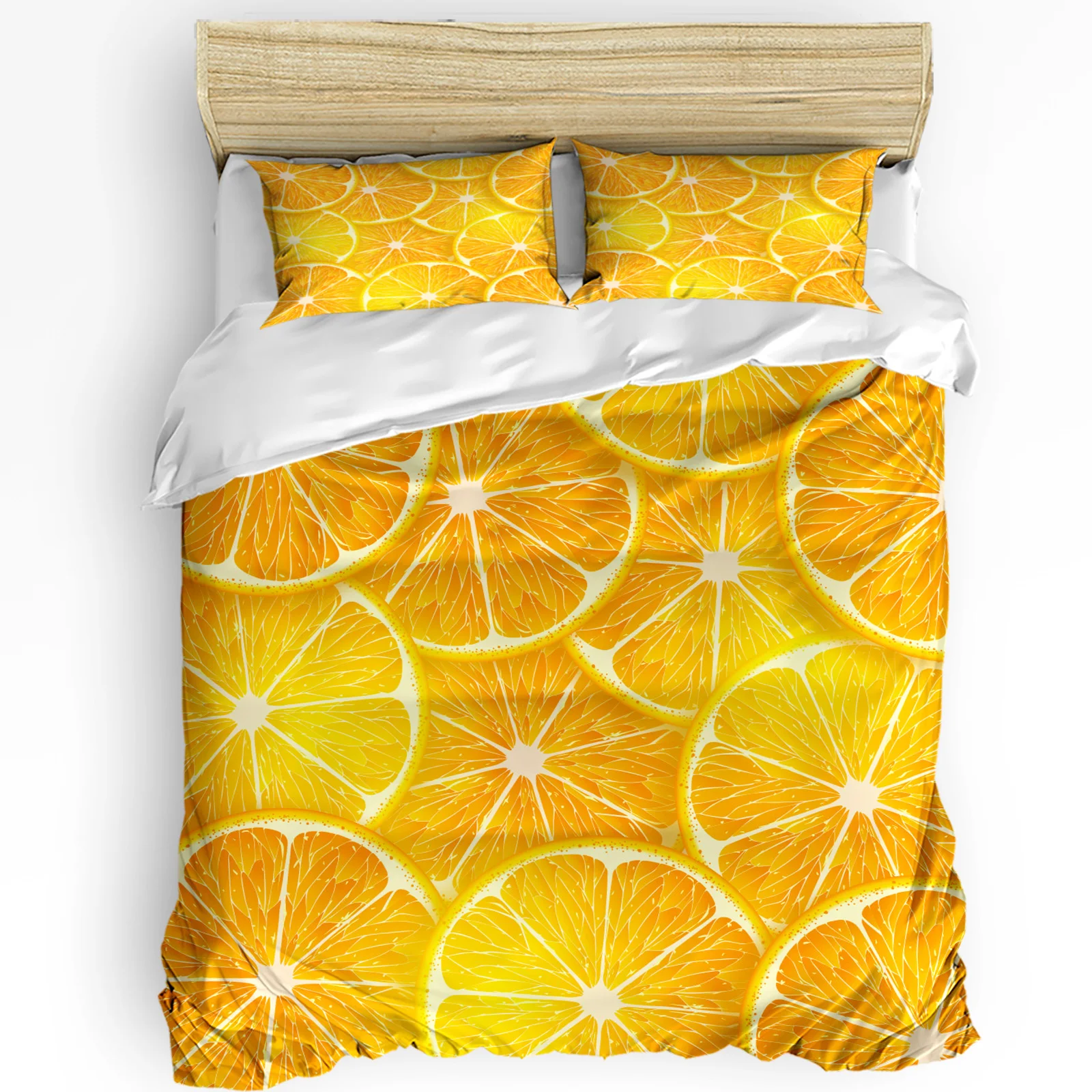 

Orange Fruit 3pcs Couple Duvet Cover with Pillow Case Custom Comforter Bedding Set Quilt Cover Double Bed Home Textile