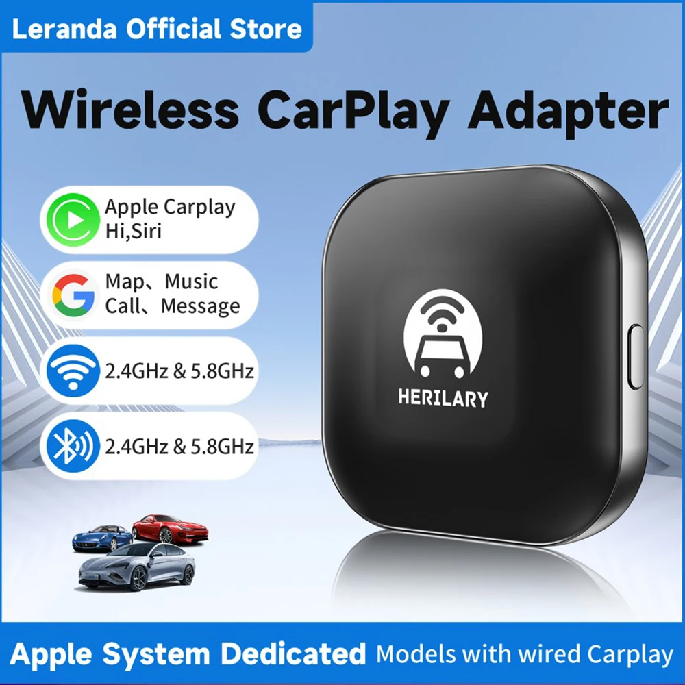 Wireless CarPlay Adapter for iPhone, 2023 Upgraded Apple Car Play Wireless  to Wired Dongle AI Magic Box, Add Apple CarPlay to Any Car, Portable