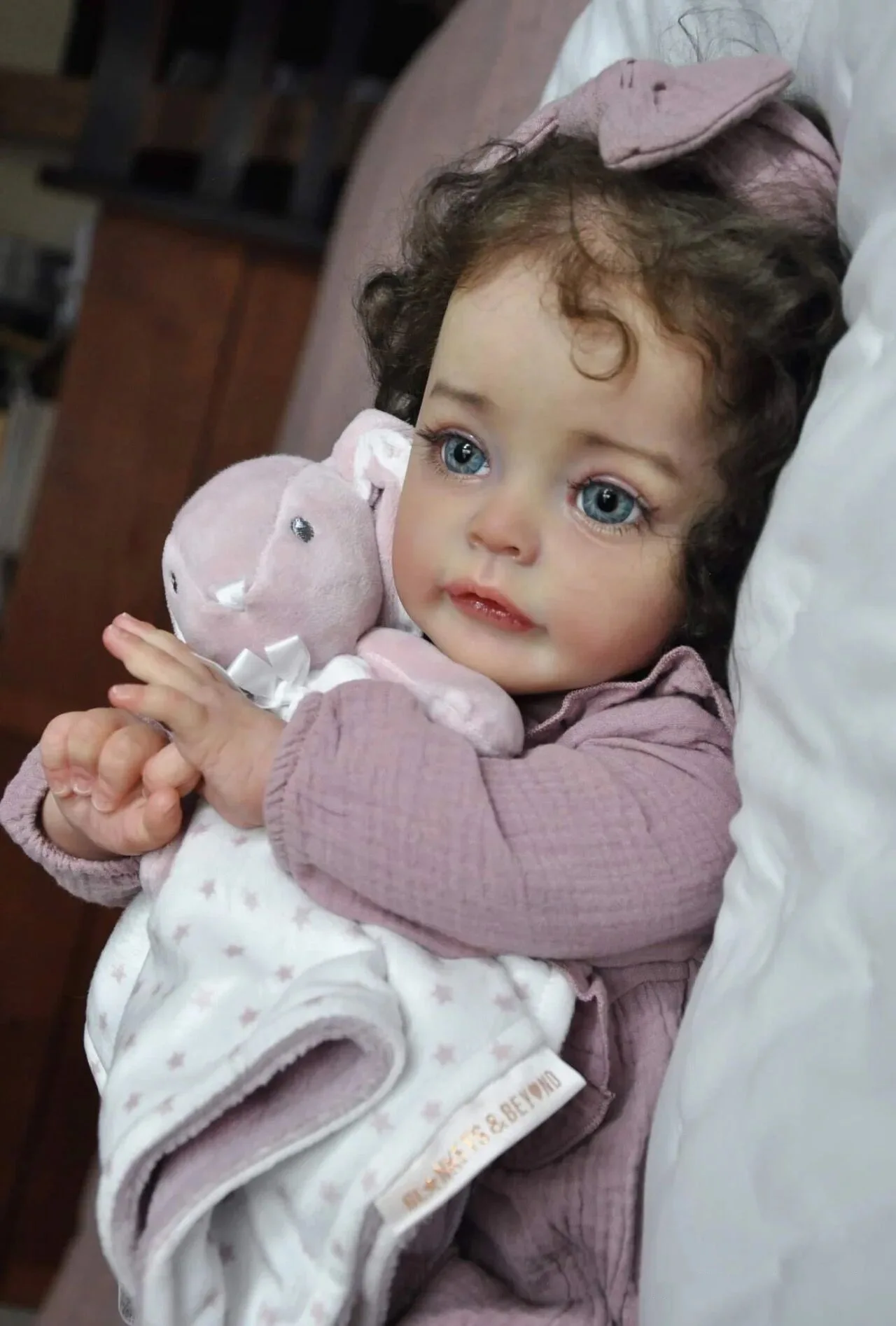 60cm Already Painted Finished Reborn Doll SueSue Girl 3D Skin Visible Veins Rooted Hair Cuddly Soft