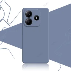 Luxury Square Liquid Silicone Waterproof 360° Soft Phone Case Cover - Redmi Note 14 5G (Gray)