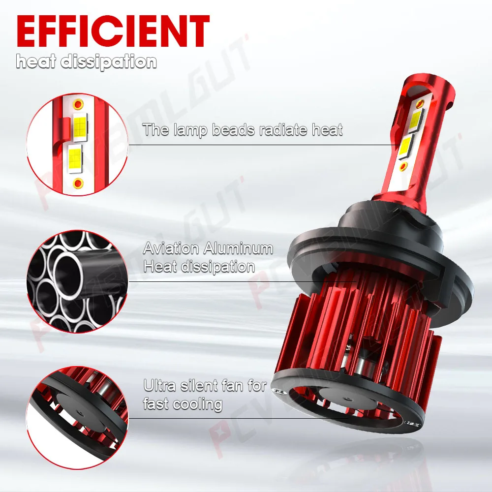 CHUSYYRAY 2PCS Car lights Z6-9008 Super Bright LED Headlights High Low Beam Fog Light Bulb White 6000K Minisize Car accsesories