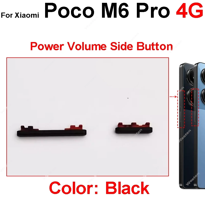 Universal Power and Volume Button Replacement Set - Premium Small Side Keys