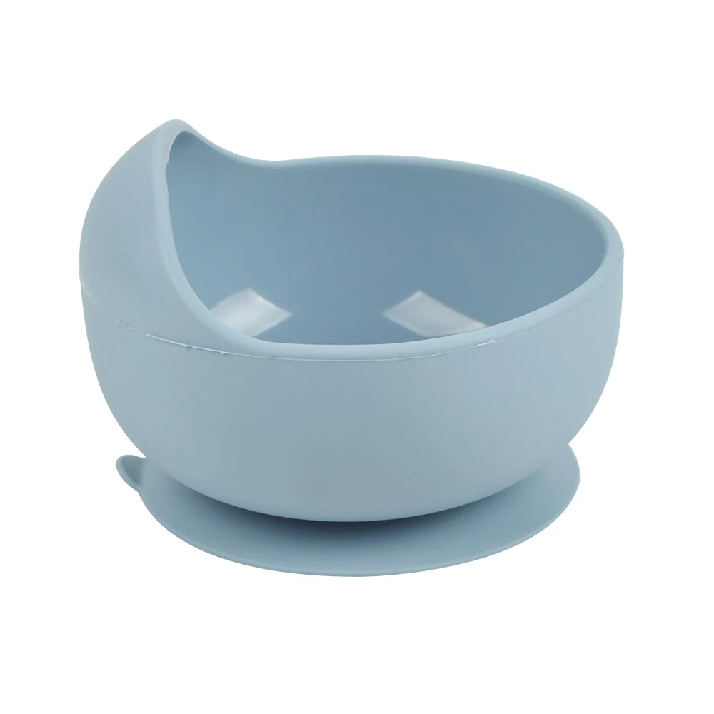 Eco-Friendly Silicone Toddler Suction Plate and Bowl Set with Wood Cutlery