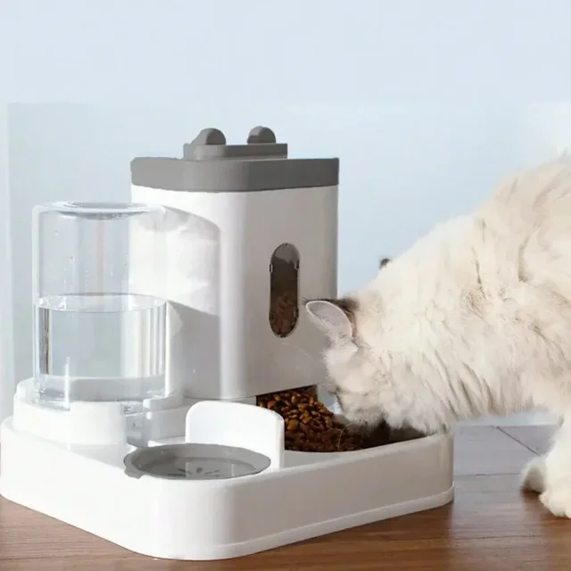Automatic 2-in-1 Feeder Dog Cat Food Bowl And Water Feeding Device Pet Large Food Dispenser Puppy Pet Kitten Bowl Accessories 2 4