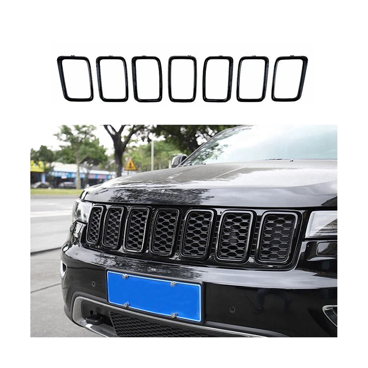 

7 шт., передняя крышка решетки радиатора для JEEP Grand Cherokee 2017-2022