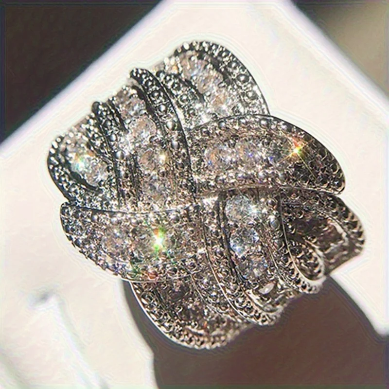 Multi-Layered Cross Finger Zircon Rings for Women Party Jewelry Gifts